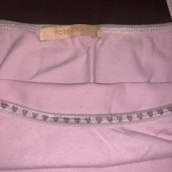 Set of 2 forever 21 tanks light pink heart, brown - Picture 2 of 2
